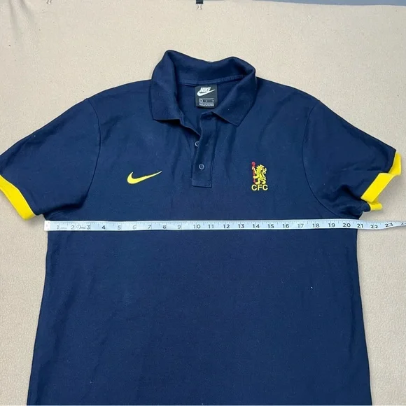 Nike Chelsea FC Polo Shirt Mens Large Blue Yellow Core Matchup Short Sleeve - Picture 4 of 10